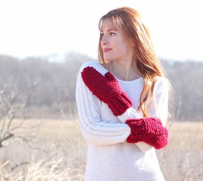 Free Knitting Pattern for Chunky Mittens