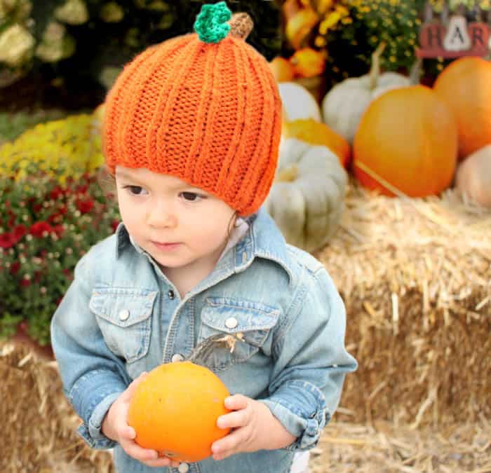 DIY Toddler Pumpkin Hat [knitting pattern]