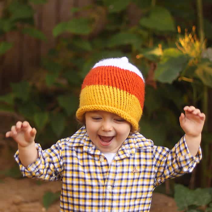 Kids Candy Corn Hat knitting pattern