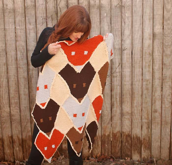 Fox Baby Blanket Free Knitting Pattern