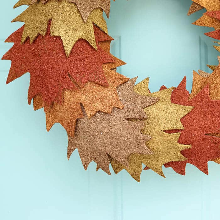 Pottery Barn Inspired Metallic Leaf Wreath DIY 