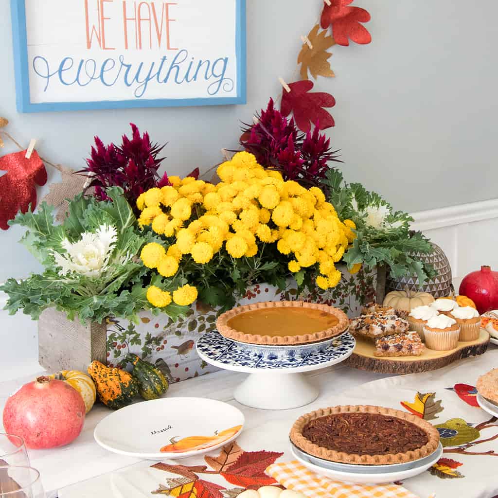 Thanksgiving Dessert Table and DIY Decoupage Centerpiece