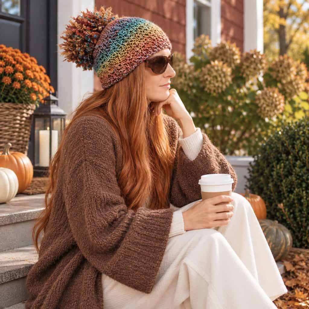Homespun Beanie Knitting Pattern for Women (Easy Flat Knit Hat)
