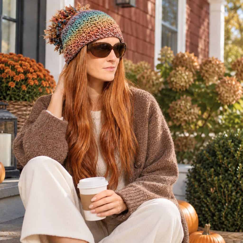 Homespun Beanie Knitting Pattern for Women (Easy Flat Knit Hat)