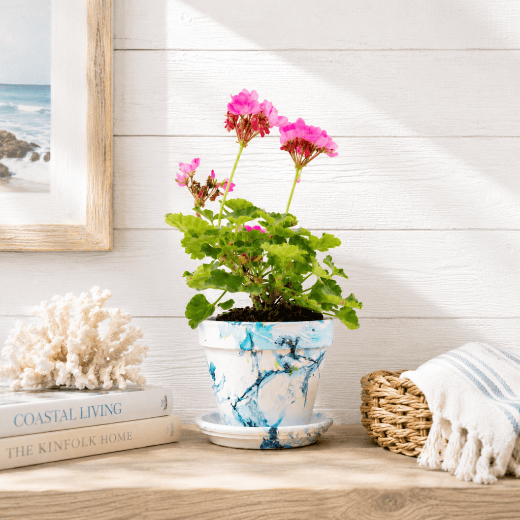 DIY Marbled Flower Pot Tutorial (Easy + Budget-Friendly Painted Planters)