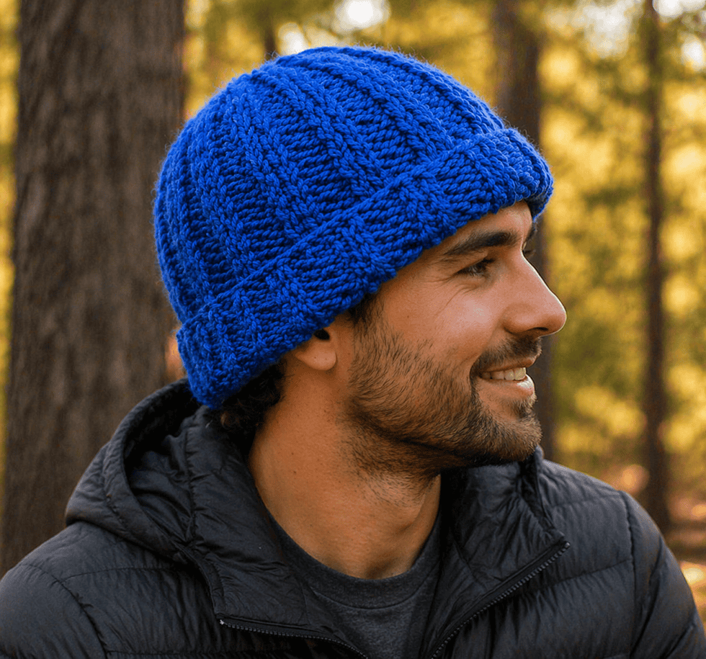 Men’s Basic Beanie Knitting Pattern (Flat Knit, Classic Fit for Beginners)