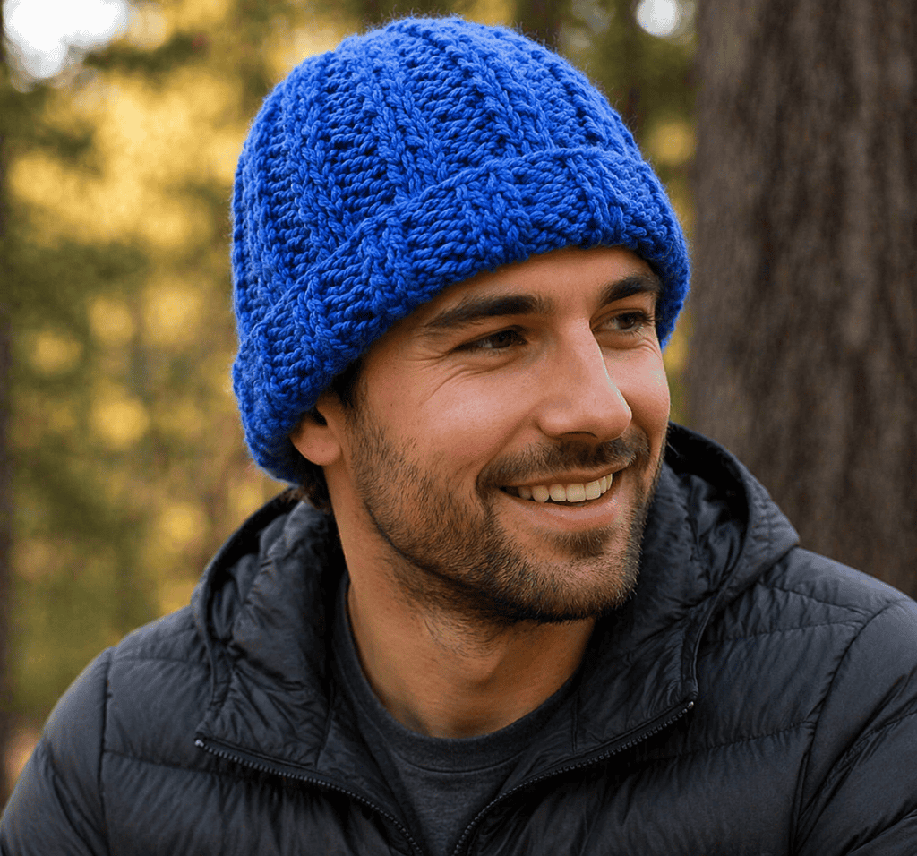 Men’s Basic Beanie Knitting Pattern (Flat Knit, Classic Fit for Beginners)