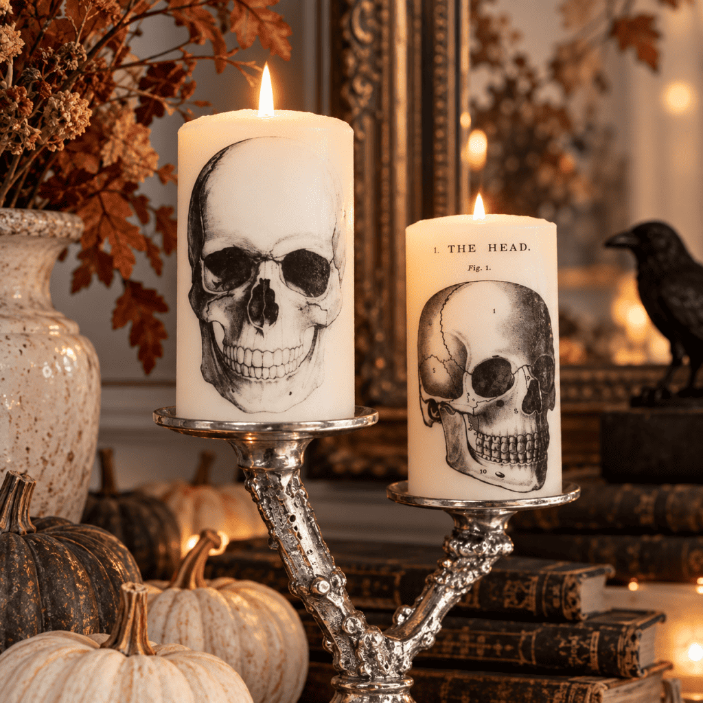 Easy DIY Printed Halloween Candles (5-Minute Halloween Decor)