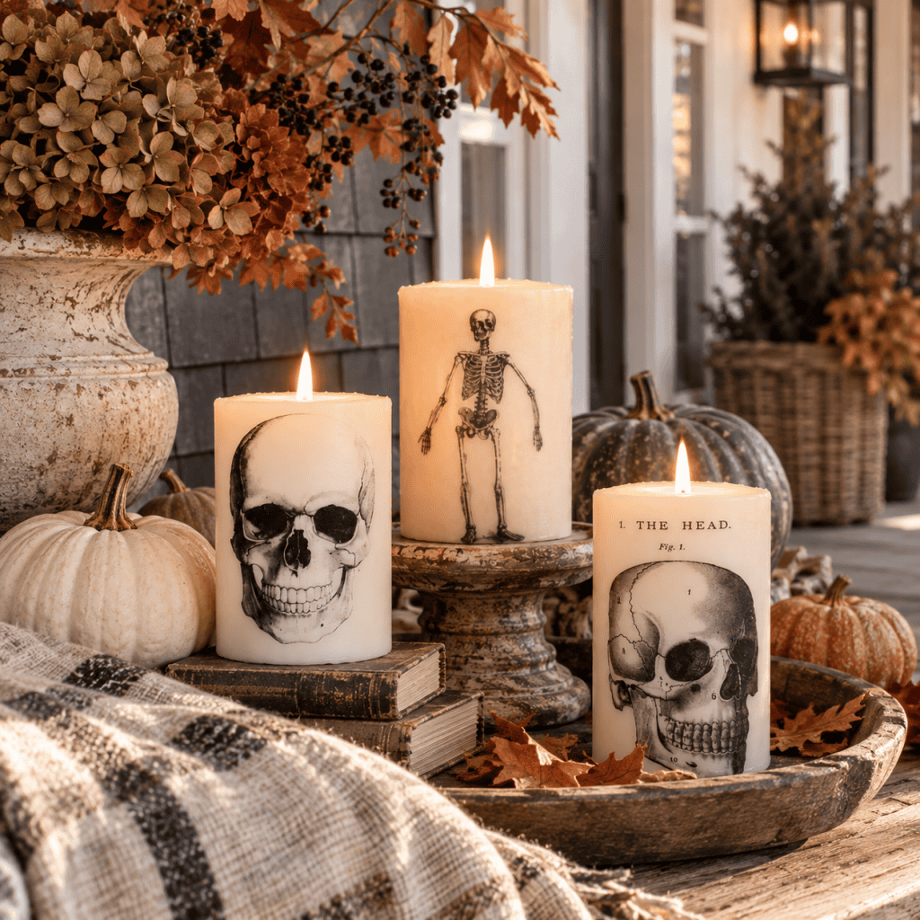 Easy DIY Printed Halloween Candles (5-Minute Halloween Decor)