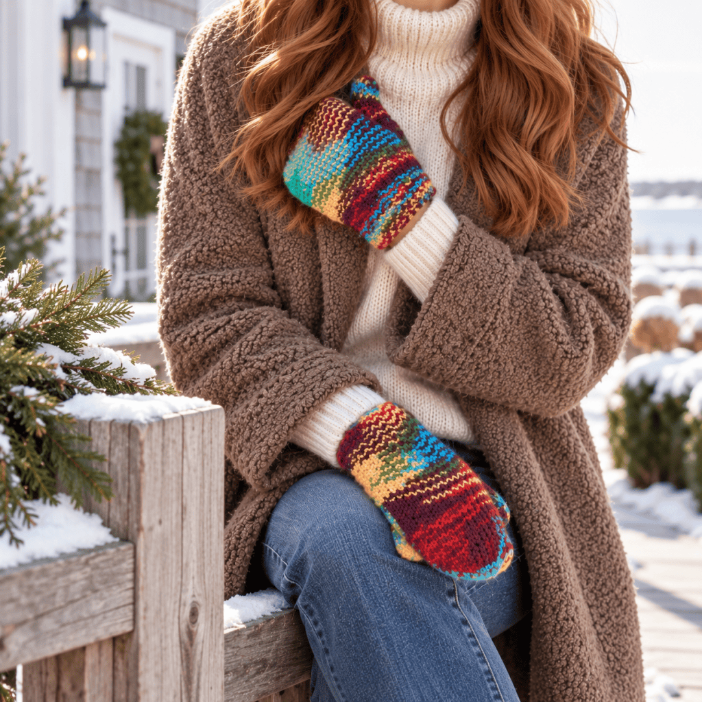 Easy Beginner Thumb Mittens Knitting Pattern for Women (Knit Flat on Straight Needles)