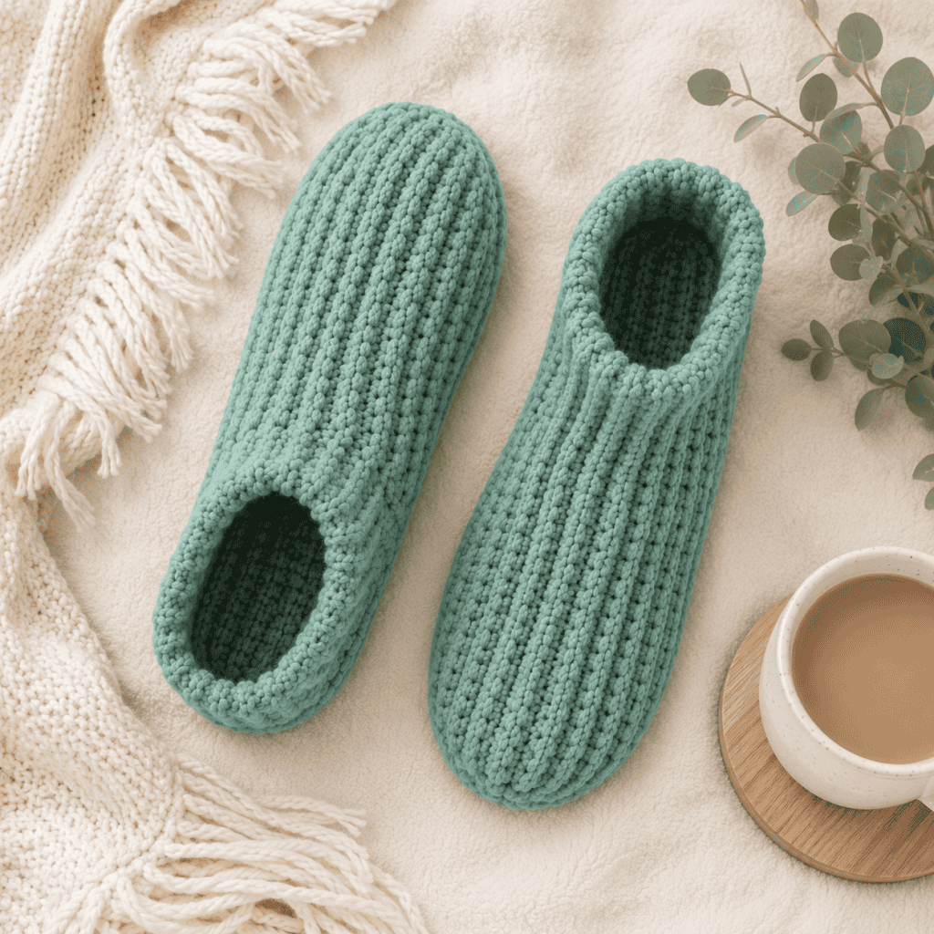 Easy Knit Bootie Slippers (Soft, Cozy + Fast to Make)