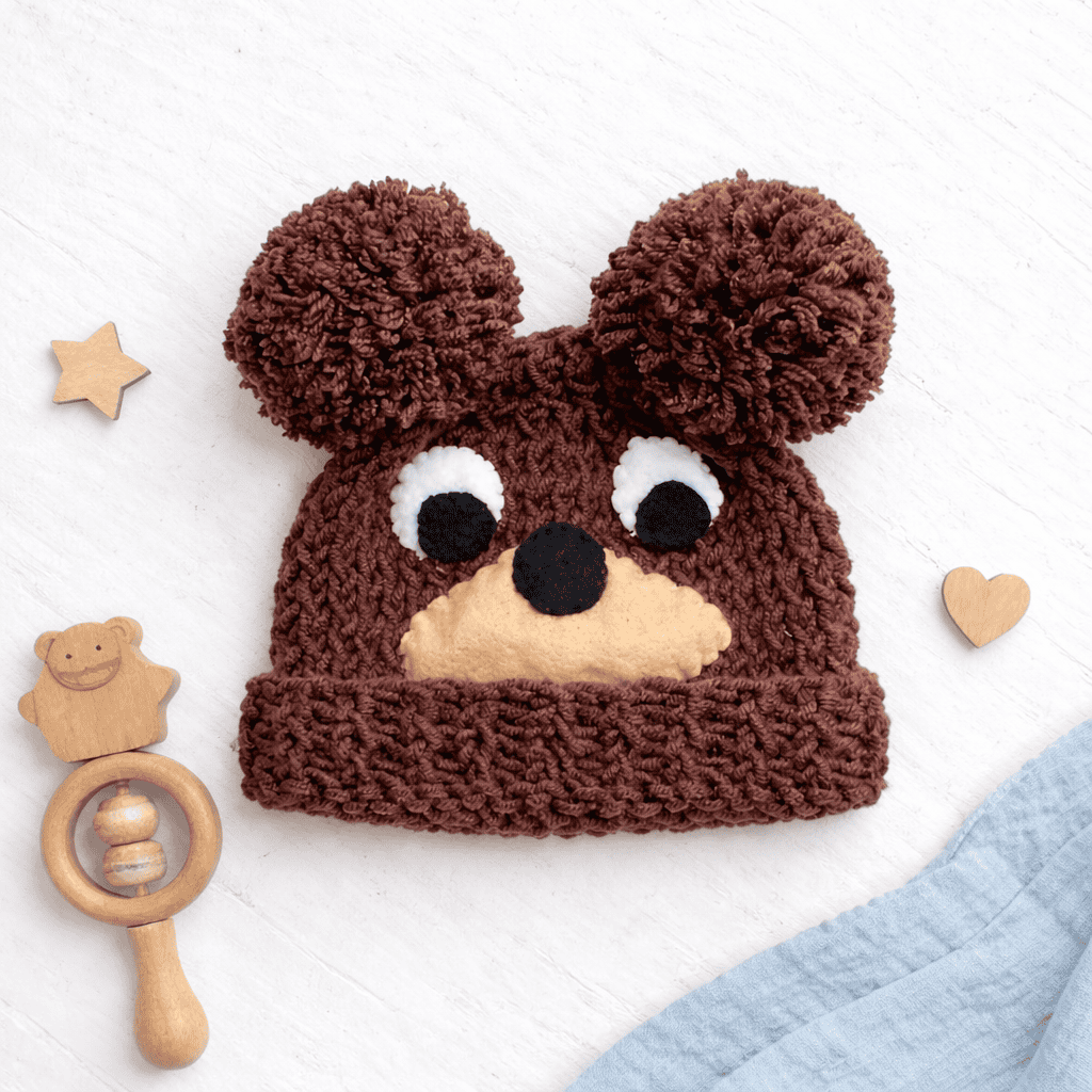 Baby Bear Hat Knitting Pattern (Flat Knit & Beginner-Friendly)