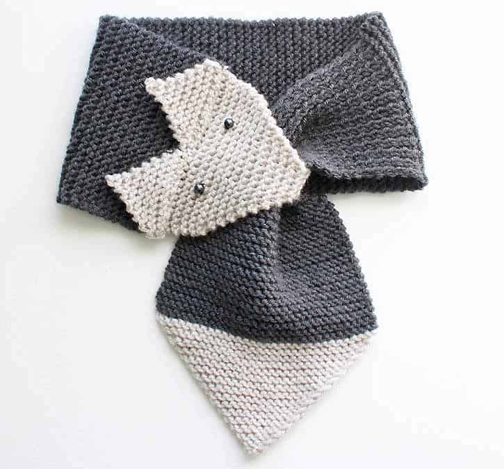 Fox Scarf Knitting Pattern- women & child sizes -