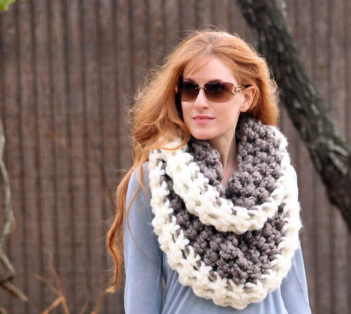 Chunky Loop Scarf Crochet Pattern by Gina Michele