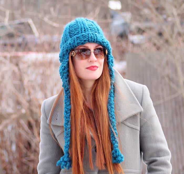 Cobbles Ear Flap Hat Knitting Pattern