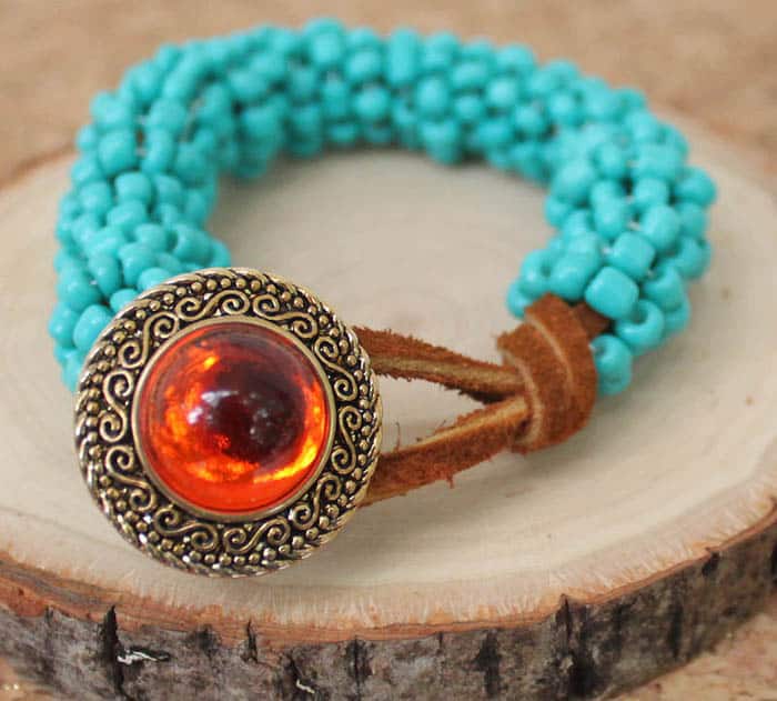 DIY Tory Burch Wrapped Turquoise Leather Bracelet