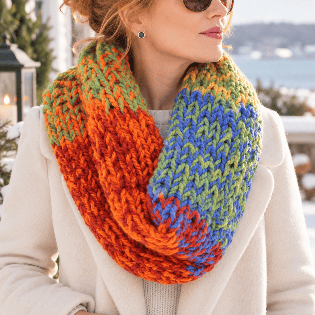 Easy Double Layered Chunky Cowl Knitting Pattern for Women (Super Bulky ...