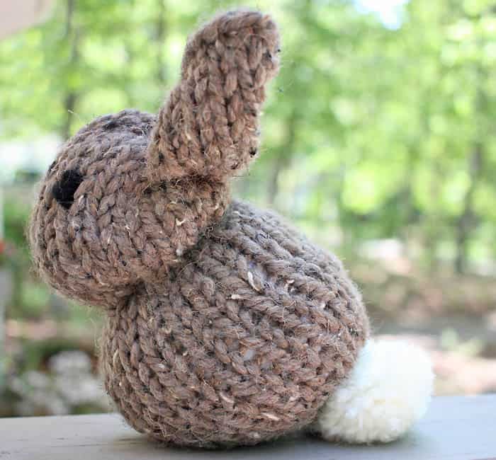 One Square Stuffed Bunny Knitting Pattern