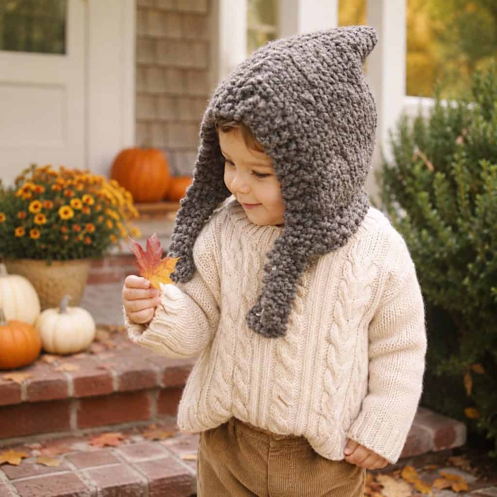 Easy Kids Super Bulky Hood Knitting Pattern (Knit Flat on Straight Needles)