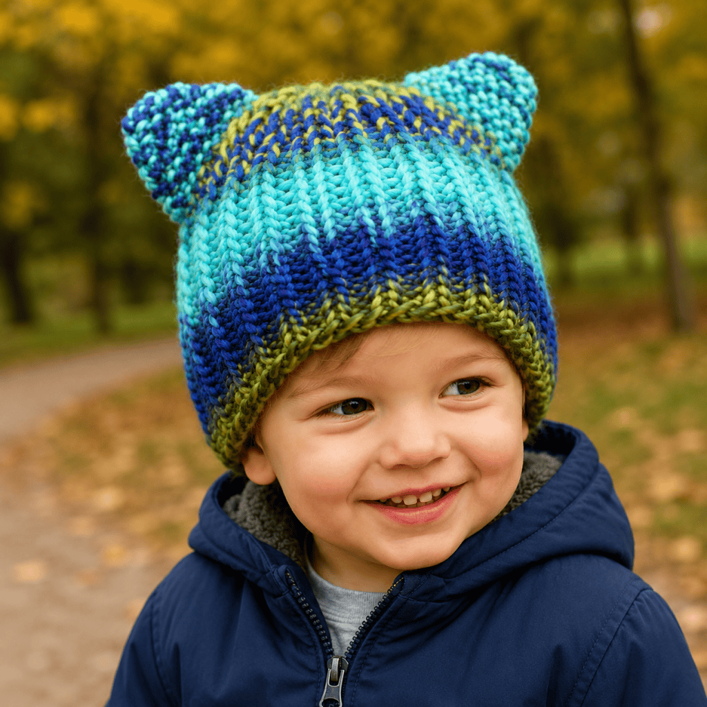 Toddler Bear Hat Knitting Pattern (Easy Knit Hat for Toddlers With Bear Ears)