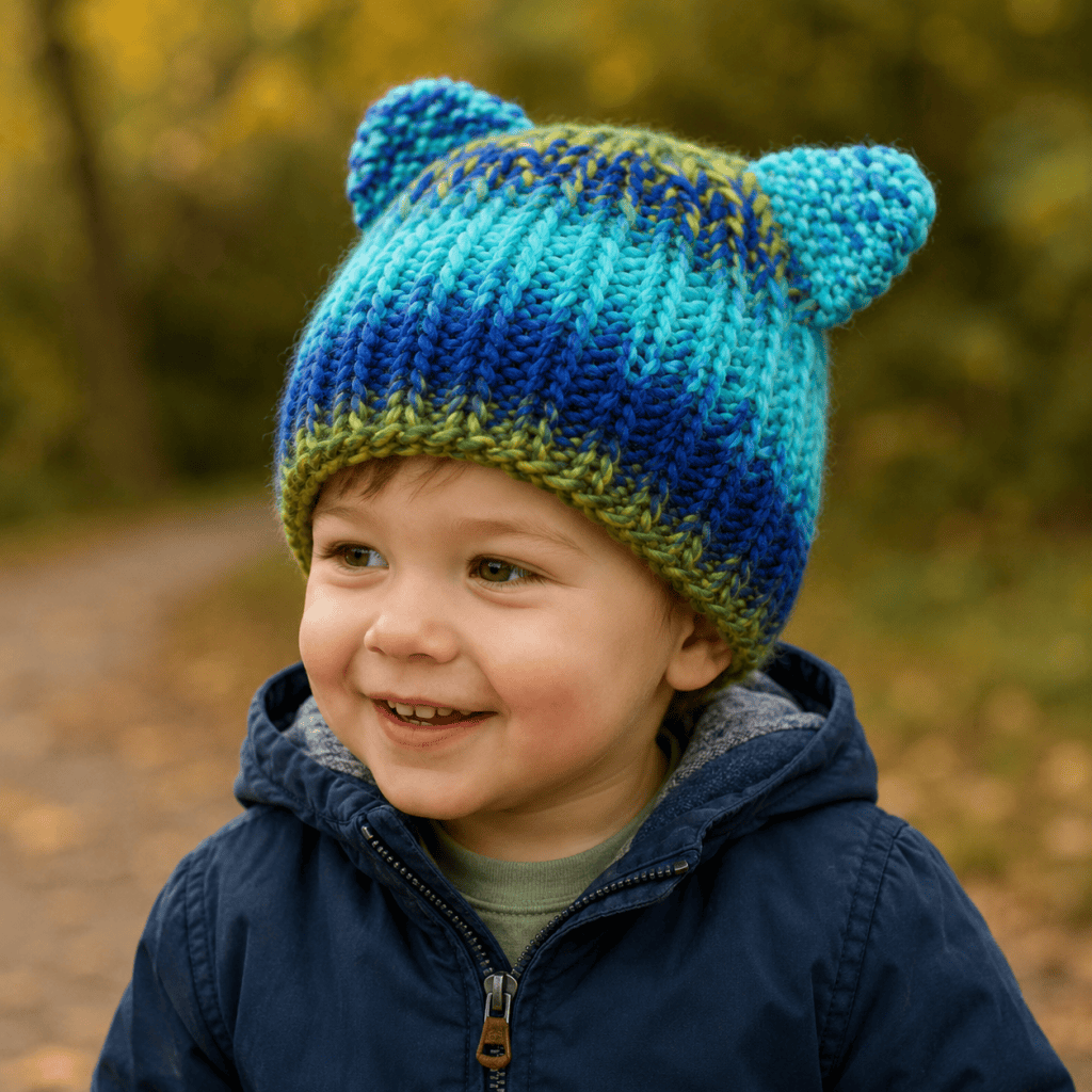 Toddler Bear Hat Knitting Pattern (Easy Knit Hat for Toddlers With Bear Ears)