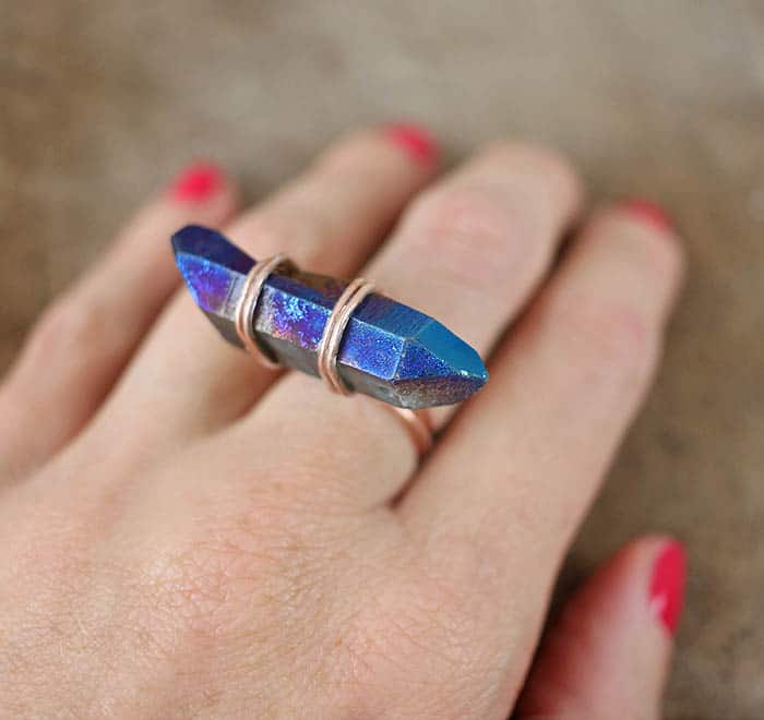 DIY Wrapped Crystal Ring