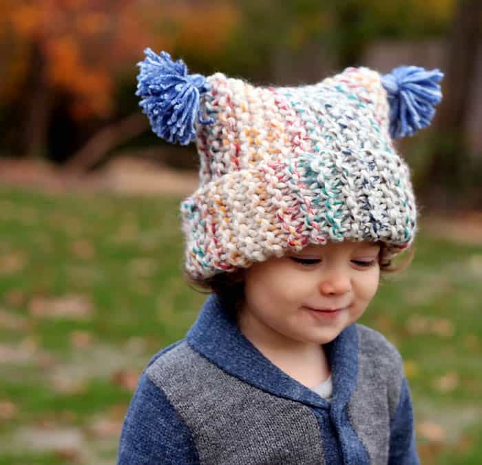 Flat Knit Garter Stitch Hat Knitting Pattern- Super Easy!
