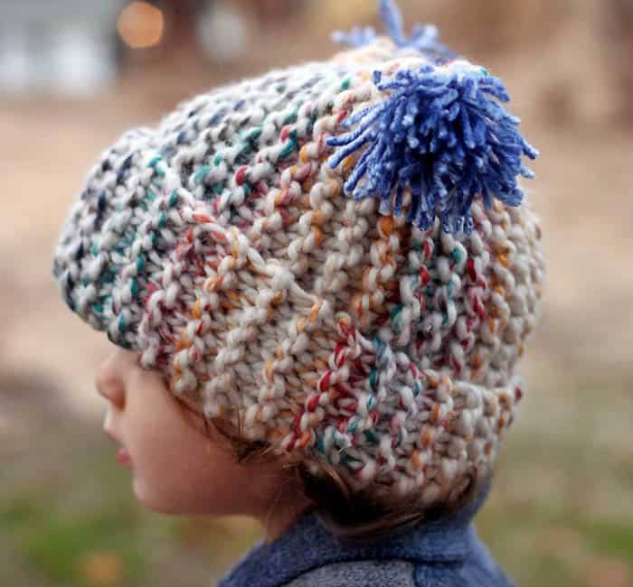 Flat Knit Garter Stitch Hat Knitting Pattern- Super Easy! 