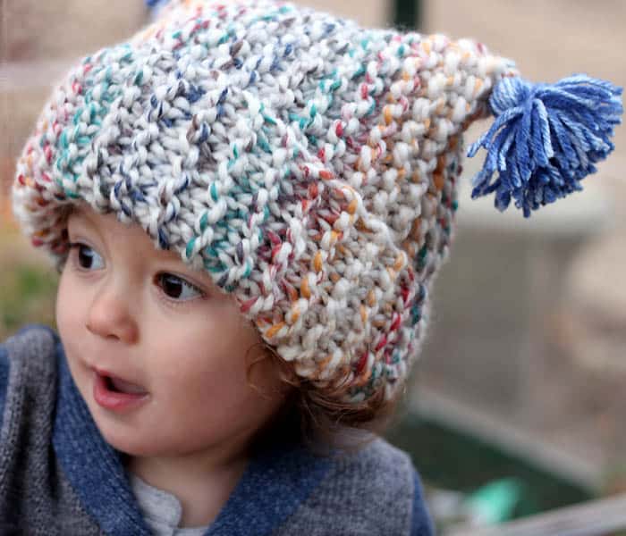Flat Knit Garter Stitch Hat Free Knitting Pattern