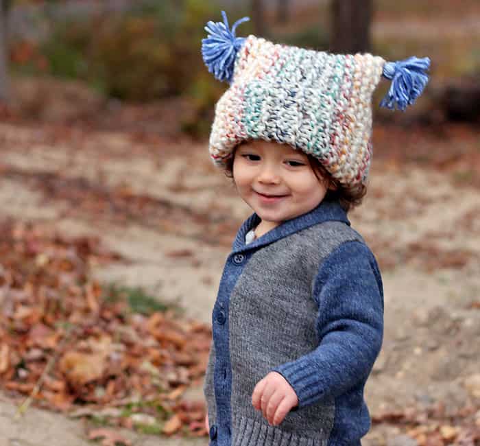Flat Knit Garter Stitch Hat Free Knitting Pattern