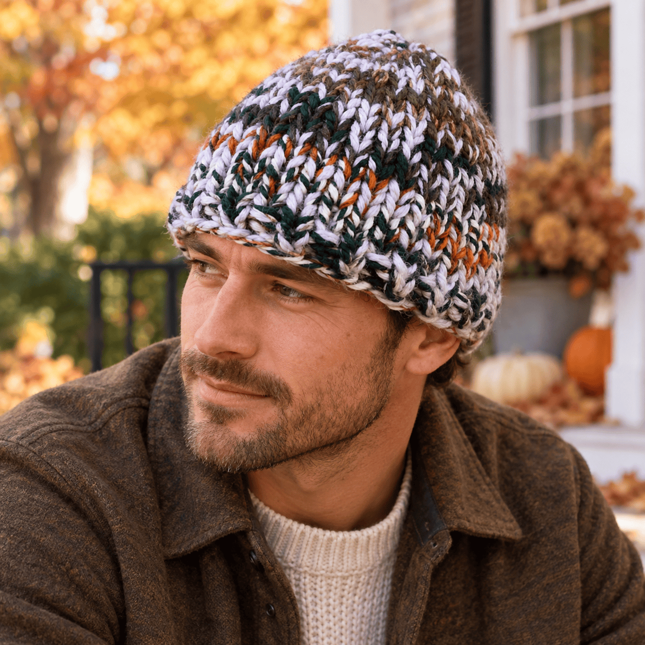 Men’s Triple Knit Hat Knitting Pattern (Super Bulky + Knit in the Round)