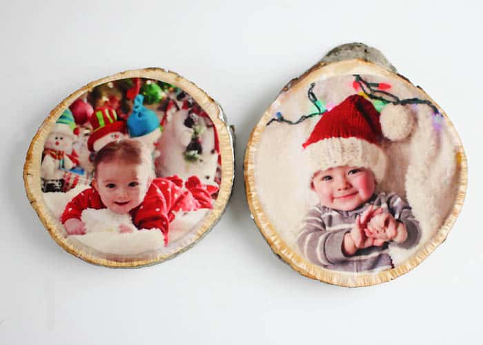 Foolproof Way to Make Wood Slice Photo Ornaments