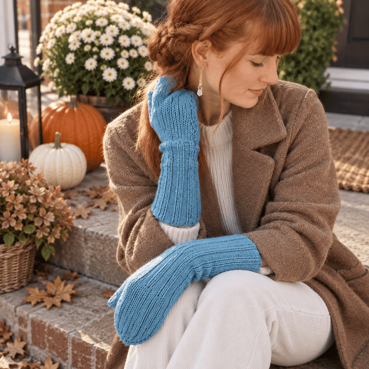 Easy Flat Knit Mittens with Long Cuffs (Beginner-Friendly Knitting ...