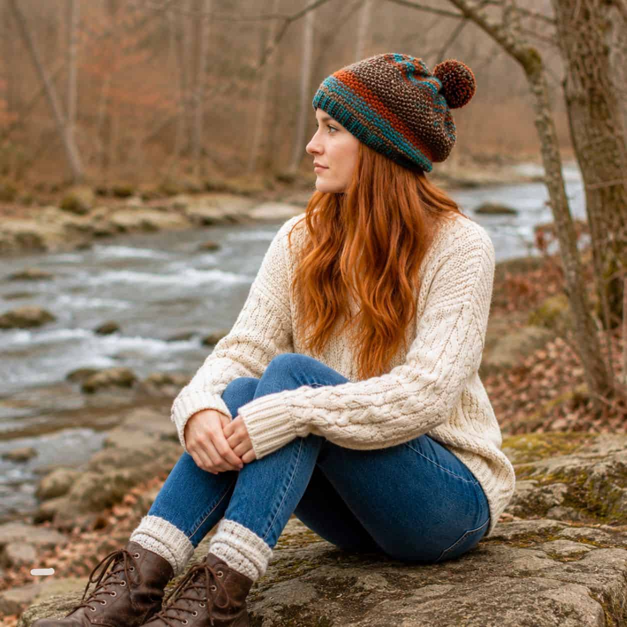 Seed Stitch Hat Knitting Pattern (Easy Knit in the Round for Beginners)