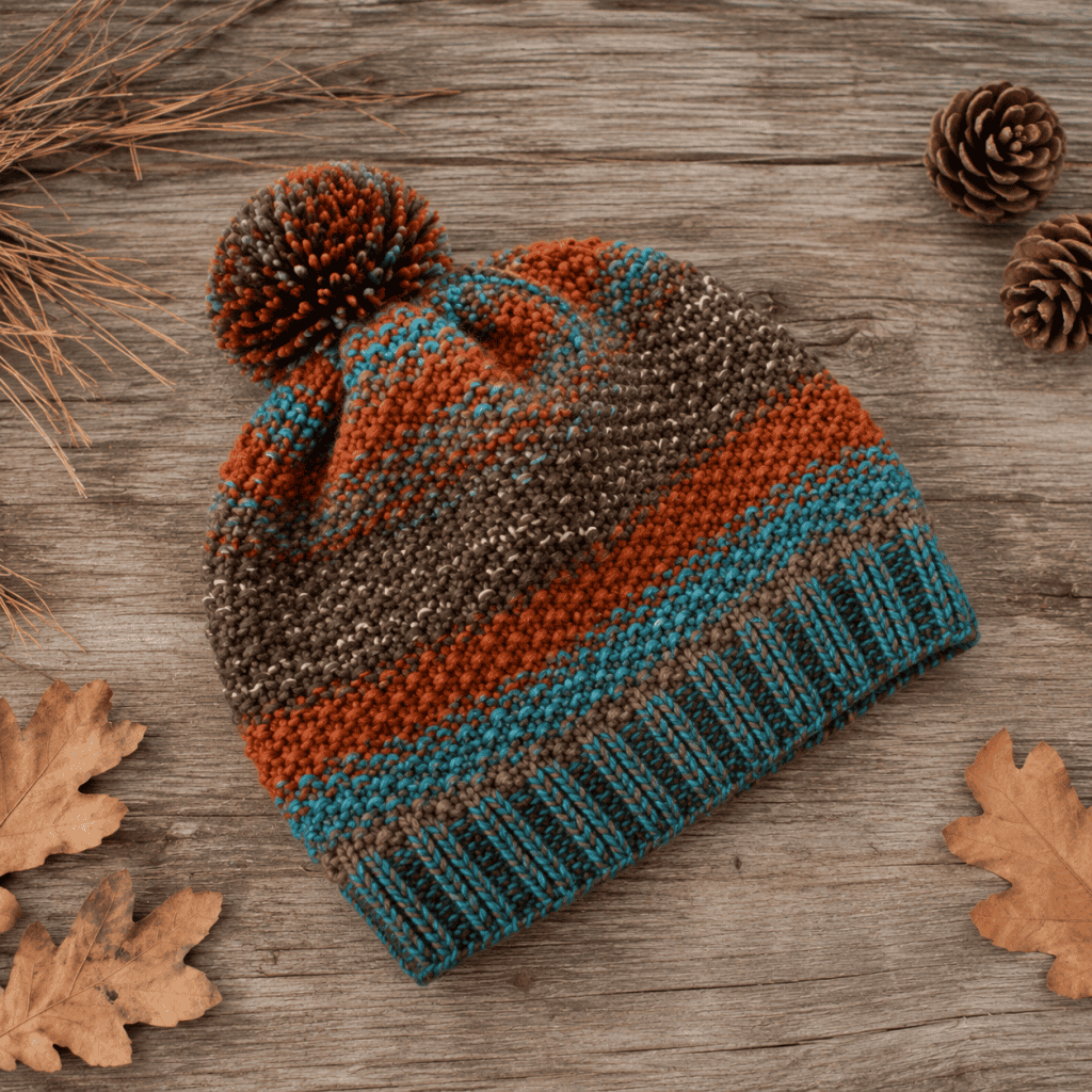 Seed Stitch Hat Knitting Pattern (Easy Knit in the Round for Beginners)