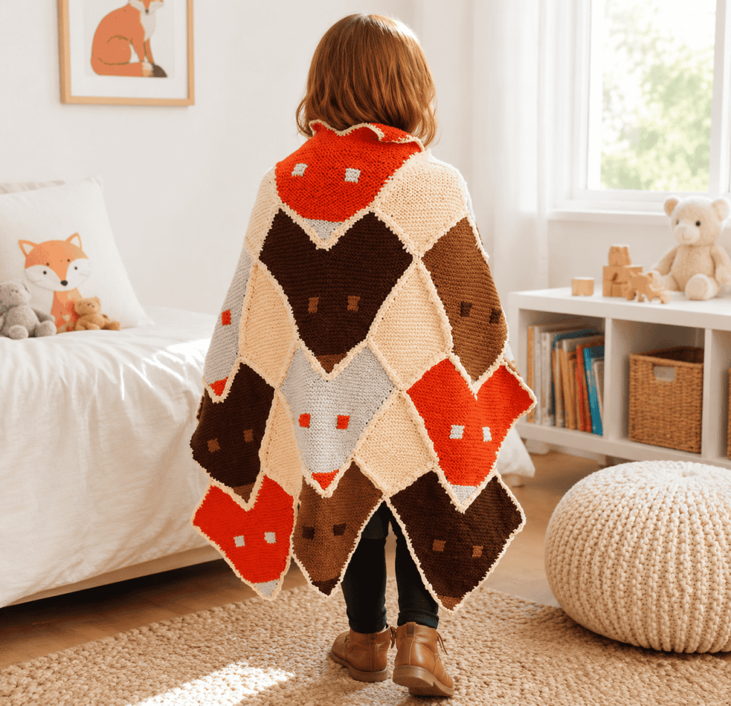 Fox Throw Knitting Pattern (Free Woodland-Inspired Knit Blanket Design)