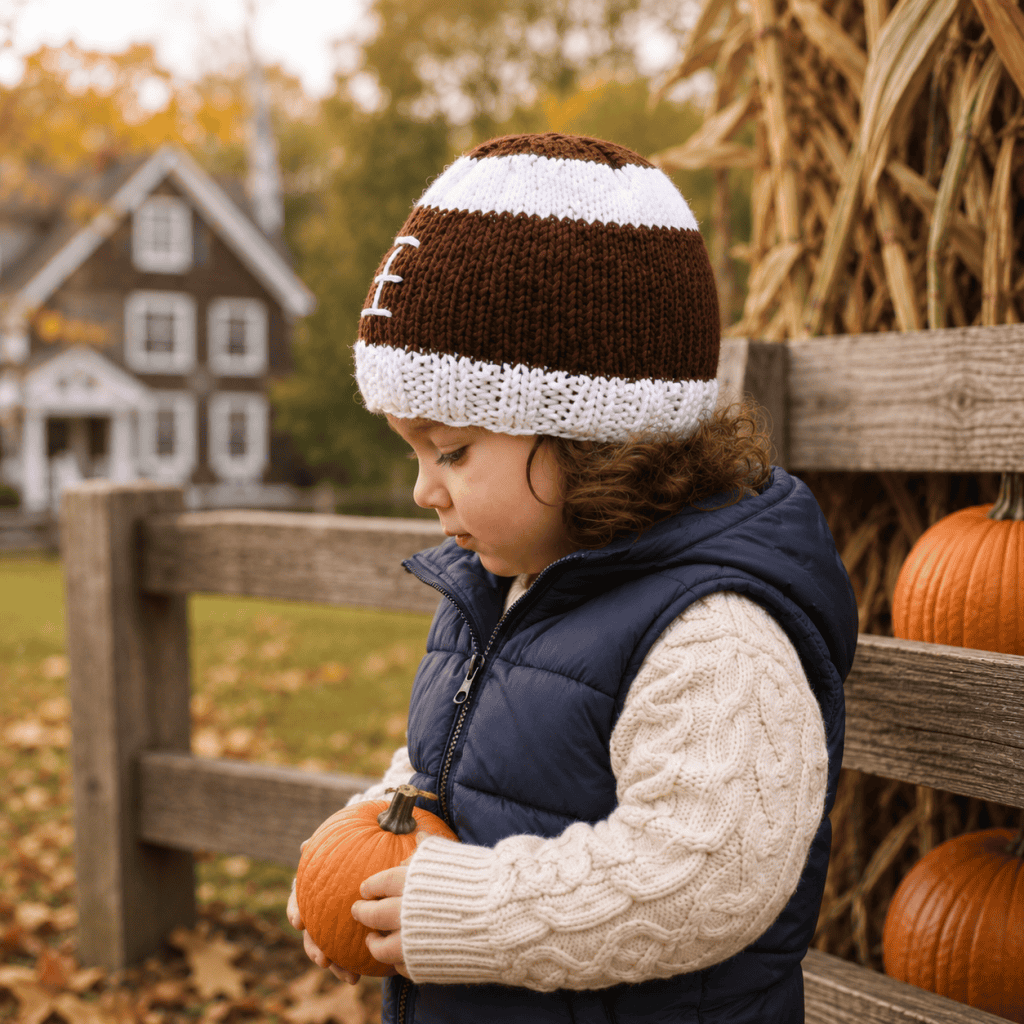 Easy Toddler Football Hat Knitting Pattern (Free & Beginner-Friendly)