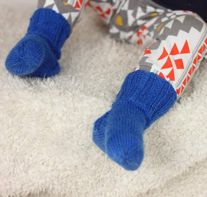 Ribbed Toddler Socks Free Knitting Pattern by Gina Michele
