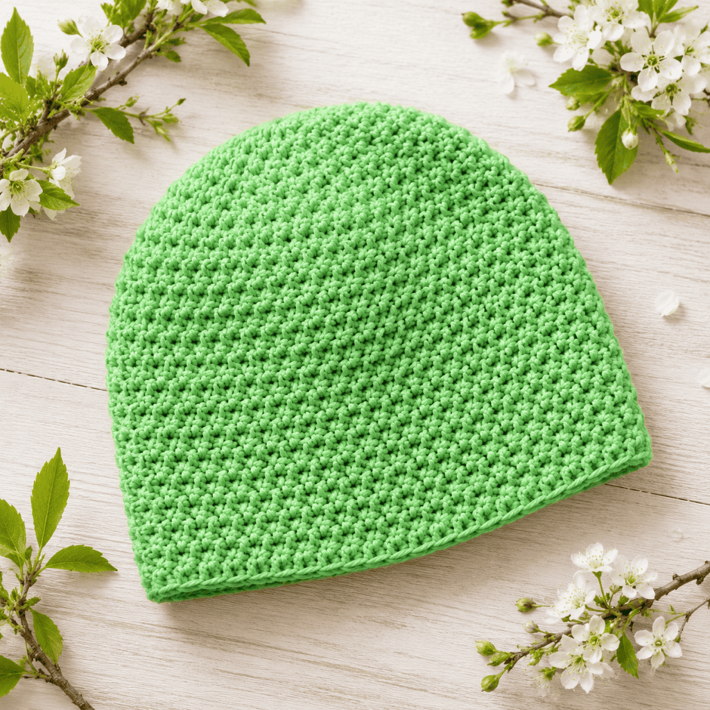 Easy Irish Moss Hat Knitting Pattern (Beginner-Friendly + Knit in the Round)