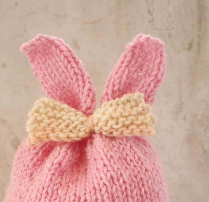 Baby Girl Bunny Ear Hat Free Knitting Pattern