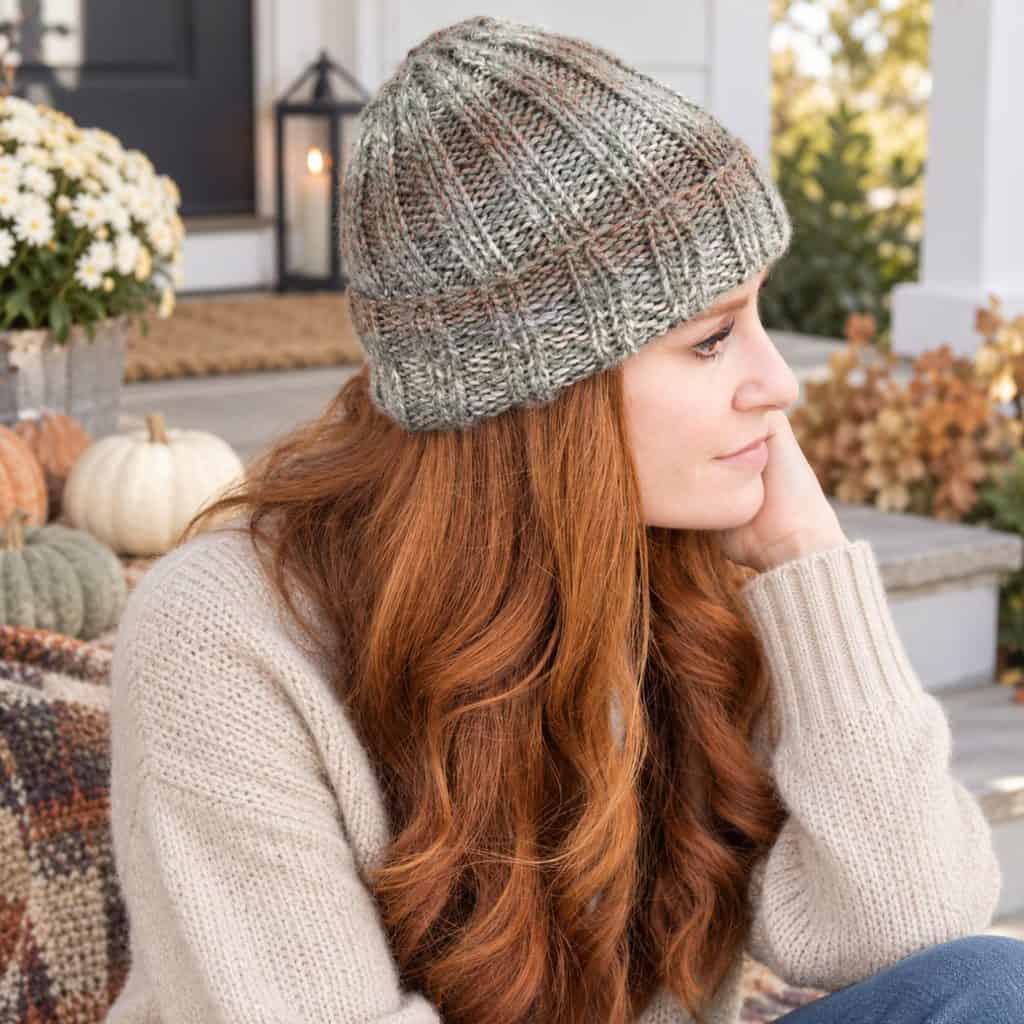 Women’s Flat Knit Hat Free Knitting Pattern (Perfect for Beginners!)