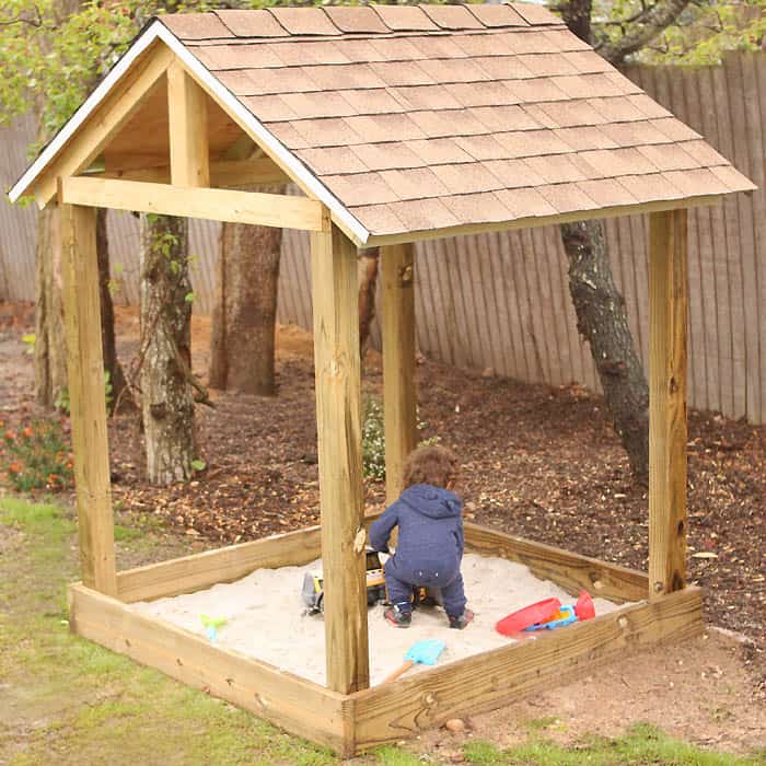 How to build a sandbox with a roof