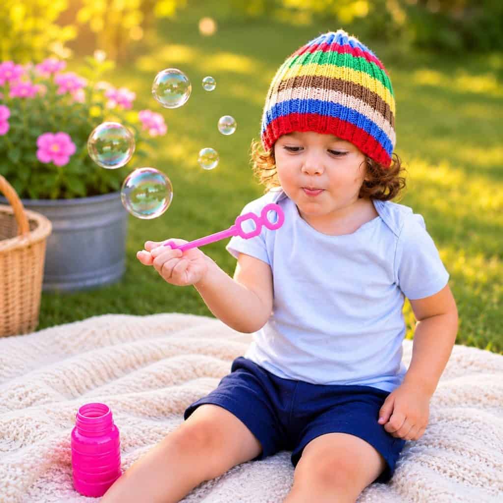 Easy Toddler Stripe Hat Knitting Pattern (Colorful Beginner-Friendly Knit in the Round)