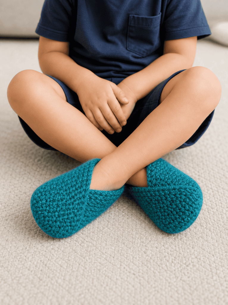 Easiest Little Kid Slippers Knitting Pattern (Knit Flat + Beginner-Friendly on Straight Needles)