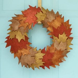 Metallic Leaf Wreath DIY- Inspired by Pottery Barn