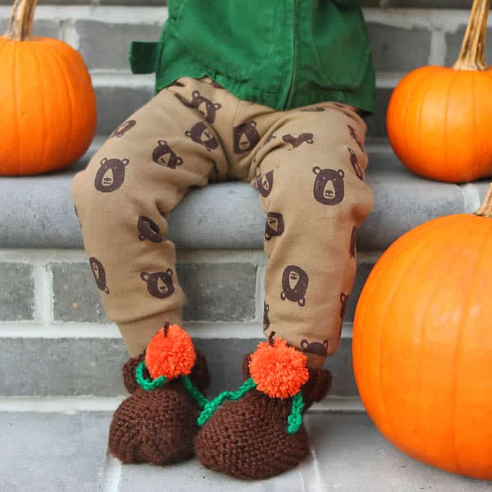 EASY Pumpkin Baby & Toddler Booties Free Knitting Pattern
