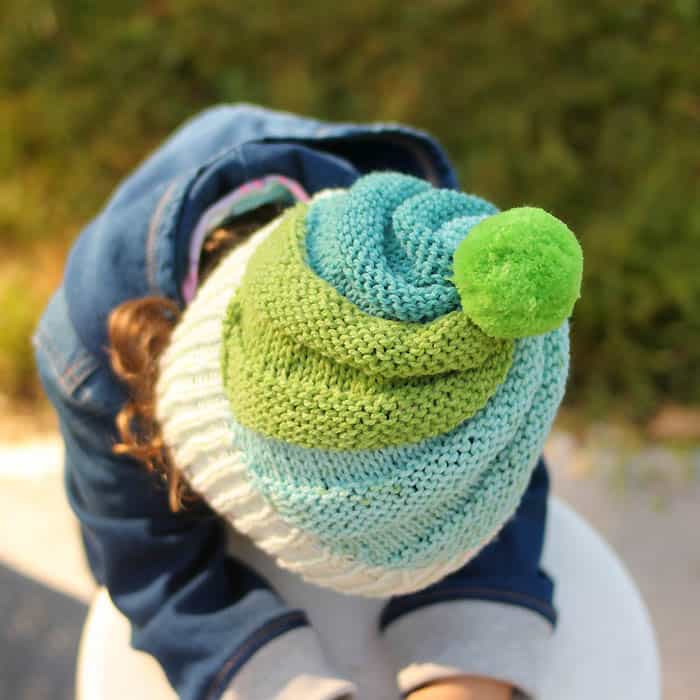 Super Easy Swirl Hat Free Knitting Pattern