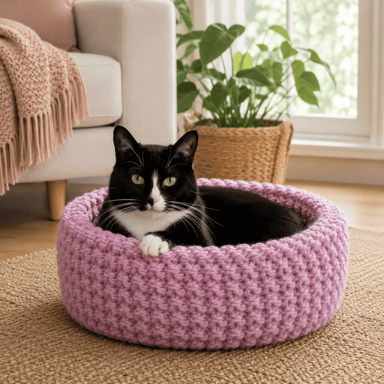 Easy Cat Bed Knitting Pattern (Beginner-Friendly Cozy Knit for Cats)
