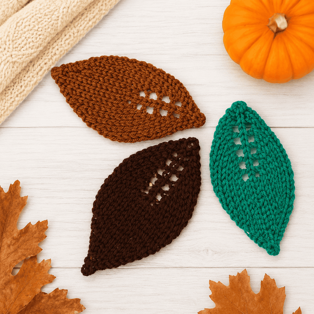 Easy Leaf Knitting Pattern (Free Autumn Leaf Appliqué You’ll Love)