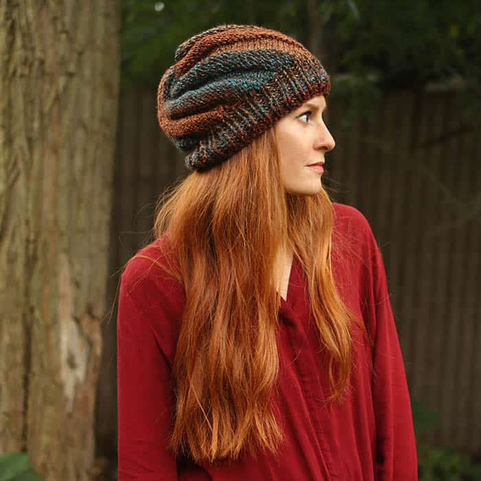 Flat Knit Swirl Hat Free Knitting Pattern